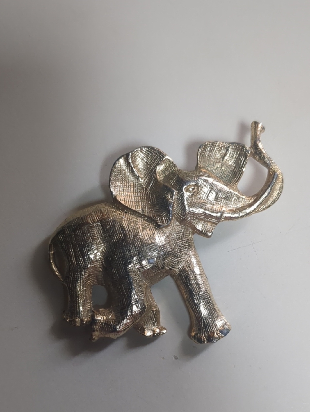 Gold Tone Elephant Brooch Pin